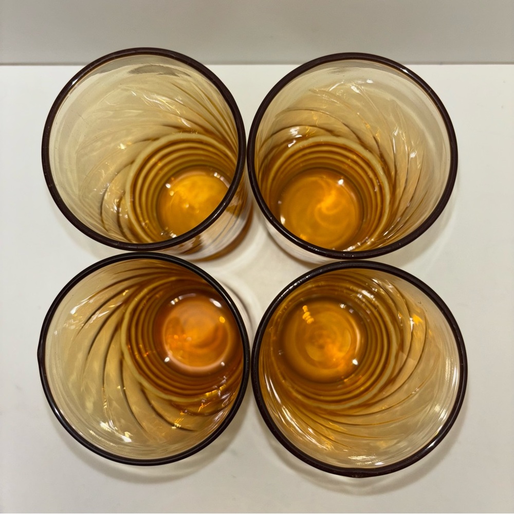 Libbey set of 8 vintage Malibu Gold drinking glasses: 4 tall, 4 short - Picture 3 of 12